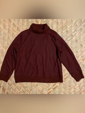 a new day Burgundy Knit and fleece Turtleneck Sweater